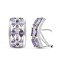 Pendientes de oro blanco 18k y piedras en tonos violetas